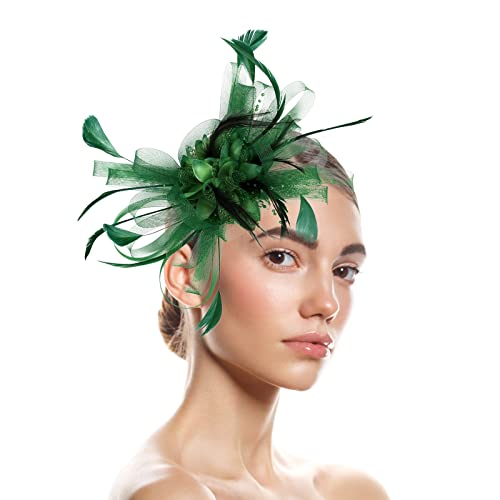 Stirnband Schmal Hüte für Damen Fascinators Damen Blumenhut für Tea Party Cocktail Hochzeit Kirche (B, One Size) von DAIFINEY