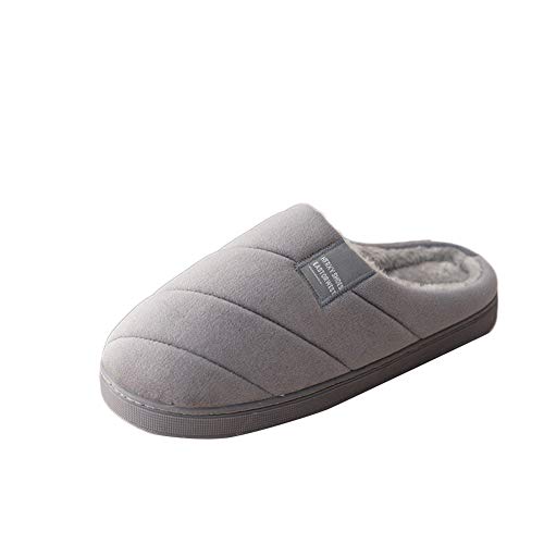 DAIHAN Herren Damen Hausschuhe Kunstpelz Gefüttert Warm Plüsch Pantoletten Dunkelgrau 42.5 EU von DAIHAN