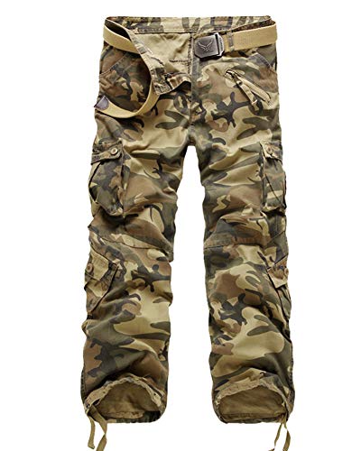 DAIHAN Herren Einfarbig Cargo Vintage Cargohose Hose Multi-Tasche Army Overalls C Stil 32 DAIHAN Herren Einfarbig Cargo Vintage Cargohose Hose Multi-Tasche Army Overalls C Stil 32 von DAIHAN