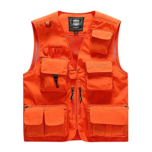 DAIHAN Herren Outdoor Ärmellos Weste Anglerweste Multifunktions Weste für Angler Wander Jagd Militär Jagd- Und Angler Camping Wandern Weste Freizeit Jacke,Orange,4XL DAIHAN Herren Outdoor Ärmellos Weste Anglerweste Multifunktions Weste für Angler Wander Jagd Militär Jagd- Und Angler Camping Wandern Weste Freizeit Jacke,Orange,4XL von DAIHAN