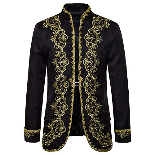DAIHAN Herren Sakko Glitzer Blazer Glitzer Jacquard Smoking für Hochzeit und Party Business Casual One Button Suit Blazer Schwarz XL DAIHAN Herren Sakko Glitzer Blazer Glitzer Jacquard Smoking für Hochzeit und Party Business Casual One Button Suit Blazer Schwarz XL von DAIHAN