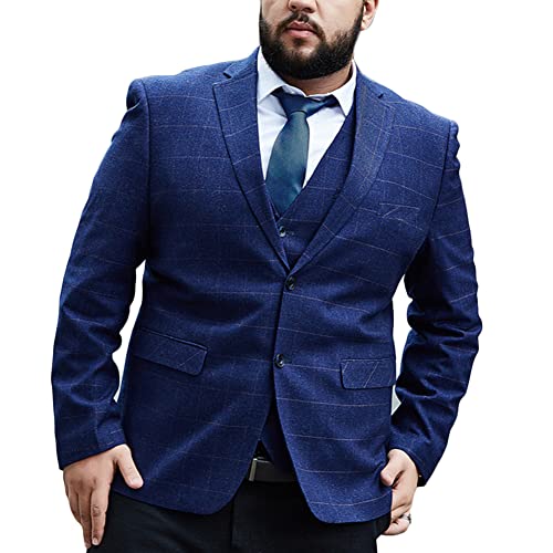 DAIHAN Herren Sakko Große Größe Fit Blazer Modern Freizeit Leichte Jackett Business Anzugjacke für Hochzeit Party Abschluss Business,18113,6XL von DAIHAN