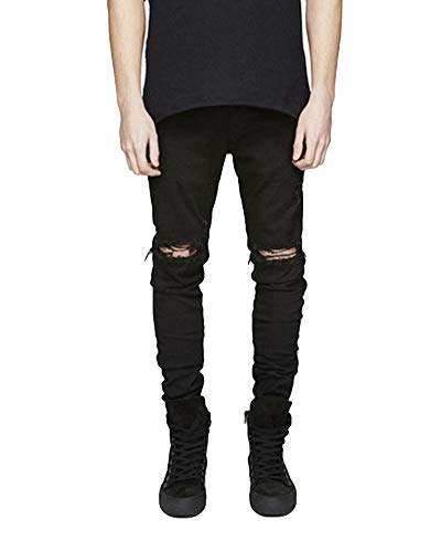DAIHAN Herren Skinny Jeans Destroyed Ripped Zerrissene Slim Fit Stretch Distressed Biker Jeans Hosen,Schwarz,33 DAIHAN Herren Skinny Jeans Destroyed Ripped Zerrissene Slim Fit Stretch Distressed Biker Jeans Hosen,Schwarz,33 von DAIHAN