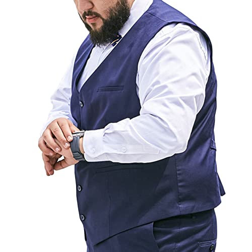 DAIHAN Herren Slim Fit Sakko Business Weste Anzugweste V Ausschnitt Ärmellose Sakko Blazer Top Anzugweste Freizeit Westen,18117,5XL von DAIHAN