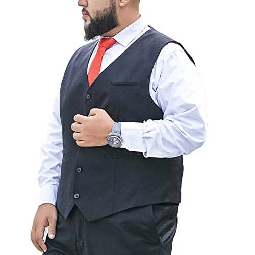 DAIHAN Herren Slim Fit Sakko Business Weste Anzugweste V Ausschnitt Ärmellose Sakko Blazer Top Anzugweste Freizeit Westen,18119,4XL von DAIHAN