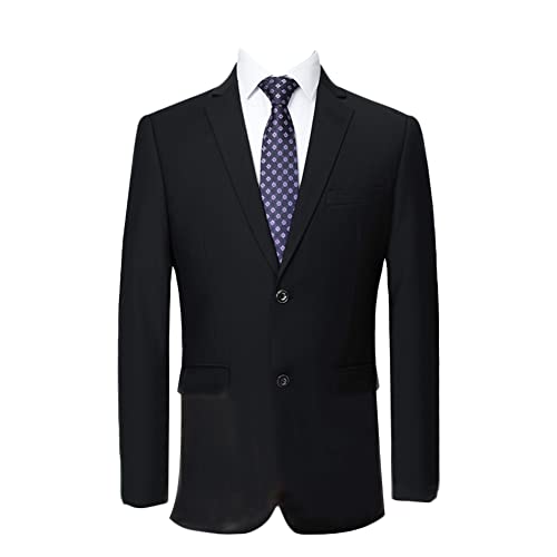 DAIHAN Sakko Herren Slim Fit Große Größen Anzugjacke Blazer Männer Mantel für Business Hochzeit Freizeit,Schwarz,4XL von DAIHAN