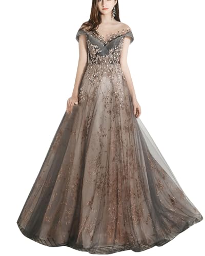 Damen Elegantes Bankett-Abendkleid Pailletten Glitzer Strass Kurzarm Hohe Taille Tüll-Prinzessin Hochzeits-Brautjungfern-Ballkleid Cocktailkleid Formelle Flapper Partykleid Grau Damen Elegantes Bankett-Abendkleid Pailletten Glitzer Strass Kurzarm Hohe Taille Tüll-Prinzessin Hochzeits-Brautjungfern-Ballkleid Cocktailkleid Formelle Flapper Partykleid Grau von DAIHAN