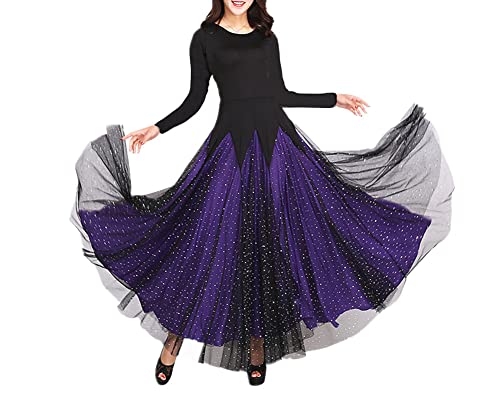 Damen Latein Tanzkostüme Lyrisches Tango-Kleid Lange/Kurze Ärmel Ballett-Tanzkleid Rockabilly Ballsaal Praxis Walzer Mesh-Paillettennähte Big-Swing-Kleid LilaL 3XL Damen Latein Tanzkostüme Lyrisches Tango-Kleid Lange/Kurze Ärmel Ballett-Tanzkleid Rockabilly Ballsaal Praxis Walzer Mesh-Paillettennähte Big-Swing-Kleid LilaL 3XL von DAIHAN