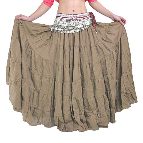 Damen Maxirock Baumwolle Leinen Rock Bauchtanz Hoch Tanzen Röcke Plissee Retro Langrock Kaki Eine Größe Damen Maxirock Baumwolle Leinen Rock Bauchtanz Hoch Tanzen Röcke Plissee Retro Langrock Kaki Eine Größe von DAIHAN