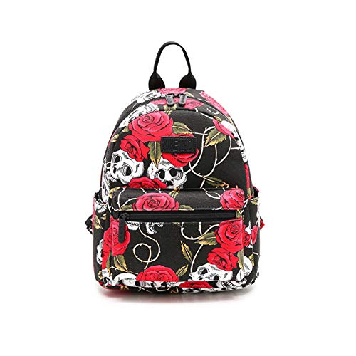 Herren/Damen Skull Druck Mode Rucksack Leinwand Commuting Freizeit Unisex Daypacks Schädel Reisetasche B-Stil Small von DAIHAN