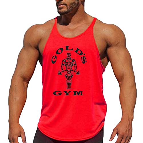 Herren Bodybuilding Gym Tank Tops Stringer Workout T-Shirts Ärmellos Unterhemd Achselshirt Muskelshirt für Training Running,Rot,L Herren Bodybuilding Gym Tank Tops Stringer Workout T-Shirts Ärmellos Unterhemd Achselshirt Muskelshirt für Training Running,Rot,L von DAIHAN