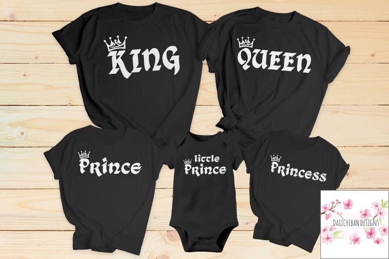 King Queen Prinz Prinzessin Familien-T-Shirts Passendes Outfit-Set von DAIICHIBANdesigns