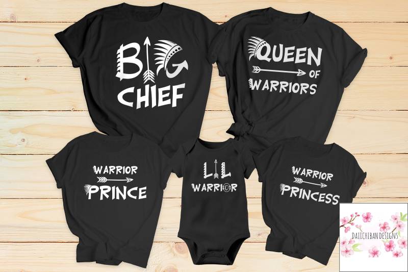 Familie Krieger T-Shirts Häuptling, Königin, Prinz, Prinzessin von DAIICHIBANdesigns