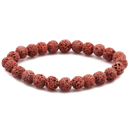 DAIJES 8mm Volcanic Stone Bracelet Multicolor Colorful Fire Rock Bracelet,Khaki DAIJES 8mm Volcanic Stone Bracelet Multicolor Colorful Fire Rock Bracelet,Khaki von DAIJES