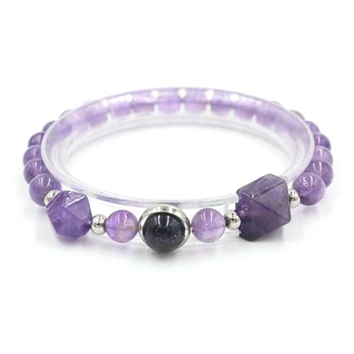 DAIJES Einzelschlaufe Perlenarmband Pyramidenarmband-Amethyst von DAIJES