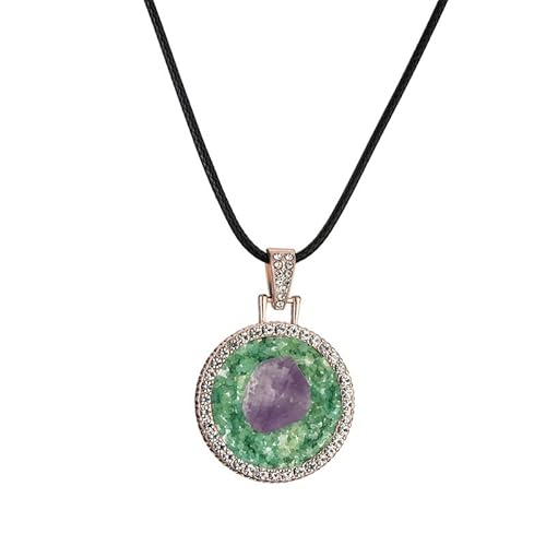 DAIJES Geometrische Liebe Natürliche Amethyst Halskette Anhänger Ornamente, NSN0271 DAIJES Geometrische Liebe Natürliche Amethyst Halskette Anhänger Ornamente, NSN0271 von DAIJES