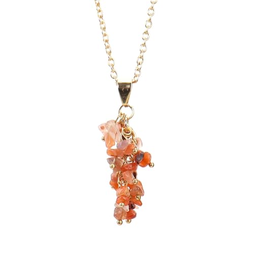 DAIJES Goldene Kristallkiessteinquaste Traubenschnur 9-stellige Nadel Natursteinkette, roter Achat DAIJES Goldene Kristallkiessteinquaste Traubenschnur 9-stellige Nadel Natursteinkette, roter Achat von DAIJES