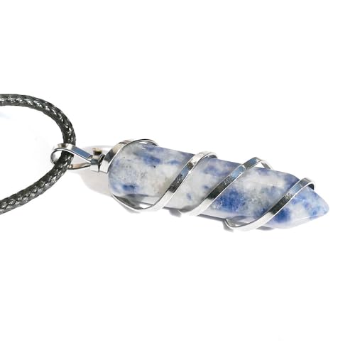 DAIJES Natürlicher Kristall-Halbedelstein-Anhänger, Blauer Punkt-Jade DAIJES Natürlicher Kristall-Halbedelstein-Anhänger, Blauer Punkt-Jade von DAIJES