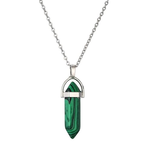 DAIJES Naturstein Hexagonal Column Kristall Anhänger Halskette Multicolor Schlüsselbein Kette Pullover Kette Schmuck, CN000518 von DAIJES