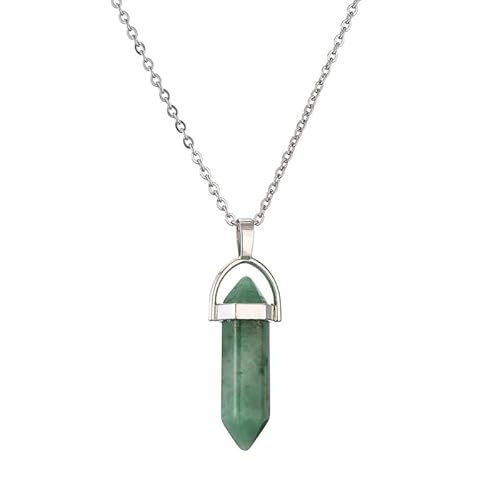 DAIJES Naturstein Hexagonal Column Kristall Anhänger Halskette Multicolor Schlüsselbein Kette Pullover Kette Schmuck, CN000520 von DAIJES
