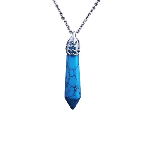 DAIJES Naturstein Hexagonal Spalte Kristall Anhänger Halskette Multicolor Schlüsselbein Kette Pullover Kette Schmuck, NSN00173 von DAIJES