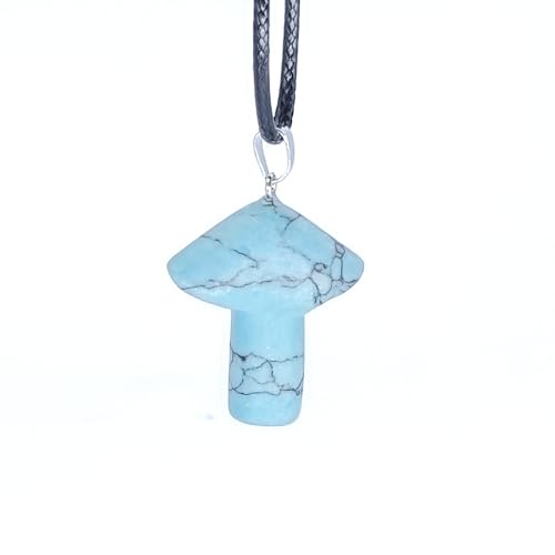 DAIJES Naturstein Kristall Amethyst Tigerauge Pilz Anhänger Halskette, Blau Kiefer Stein Synthese DAIJES Naturstein Kristall Amethyst Tigerauge Pilz Anhänger Halskette, Blau Kiefer Stein Synthese von DAIJES