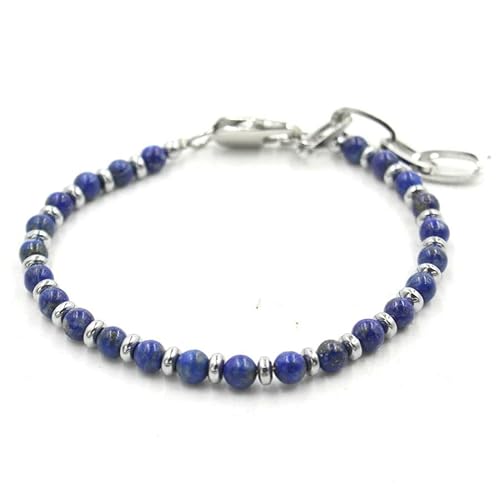 DAIJES Naturstein Kristall runde Perlen schwarzer Gallenstein handgewebtes Armband Handschmuck - Lapislazuli + schwarzer Gallenstein von DAIJES