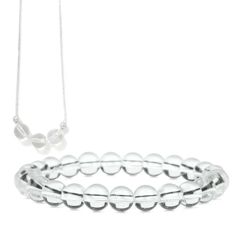 DAIJES Steinperlenarmband-Halsketten-Kombinationshandschmuck für Frauen, einfaches Freundin-Paar-Set, Schlüsselbeinkette – weißes Kristall-Set DAIJES Steinperlenarmband-Halsketten-Kombinationshandschmuck für Frauen, einfaches Freundin-Paar-Set, Schlüsselbeinkette – weißes Kristall-Set von DAIJES