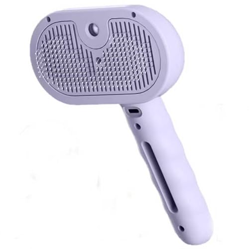 DAILIENFUS Katzenbürste mit Dampf, Wiederaufladbare Dampfbürste für Katzen und Hunde mit Auslöseknopf, Massage Dampfkamm entfernt loses Fell für Langhaar & Kurzhaar Verbesserte Blu-ray-Version(Lila) von DAILIENFUS