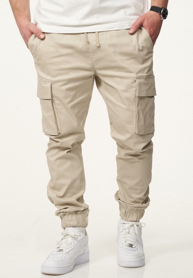 DAILY COTTON Cargohose als Stoffhose mit Cargo Taschen - Freizeithose Herren Jogger-Hose Jeans mit Gummibund & Tunnelzug Pants von DAILY COTTON
