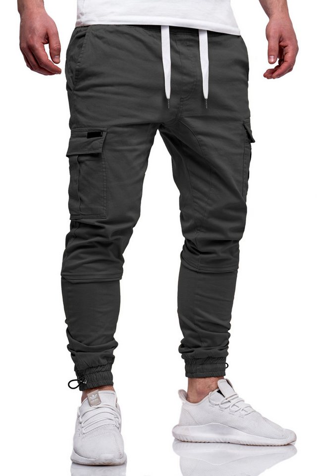DAILY COTTON Cargohose mit elastischem Bund Slim-Fit Herren Jogger-Hose Jeans mit Gummibund & Cargo-Taschen Pants von DAILY COTTON