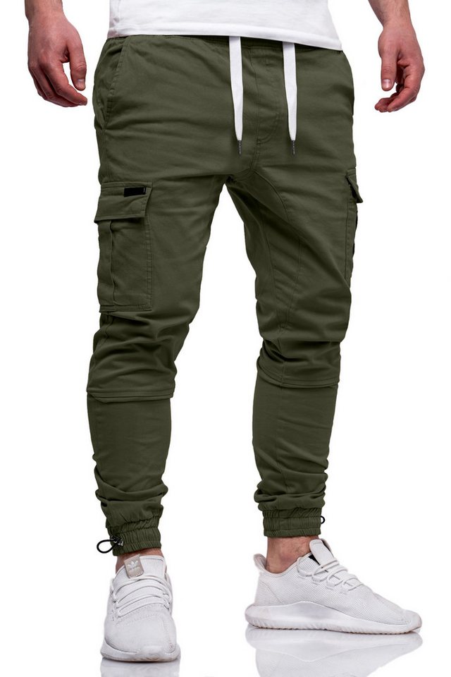 DAILY COTTON Cargohose mit elastischem Bund Slim-Fit Herren Jogger-Hose Jeans mit Gummibund & Cargo-Taschen Pants von DAILY COTTON
