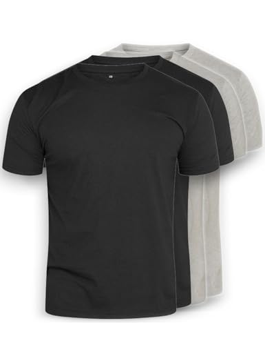 DAILY COTTON Herren 1er 3er 5er Packung T-Shirts mit Rundhalsausschnitt Set Rundhals-4ER-2S/2G-M von DAILY COTTON