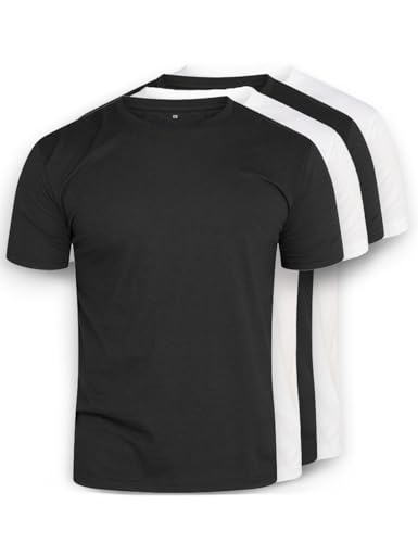 DAILY COTTON Herren 1er 3er 5er Packung T-Shirts mit Rundhalsausschnitt Set Rundhals-4ER-2S/2W-M von DAILY COTTON