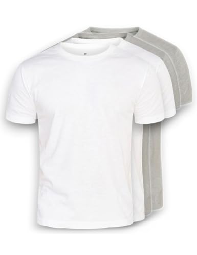 DAILY COTTON Herren 1er 3er 5er Packung T-Shirts mit Rundhalsausschnitt Set Rundhals-4ER-2W/2G-L von DAILY COTTON