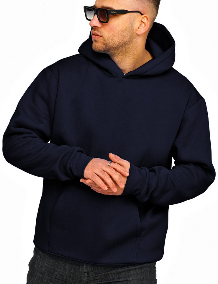 DAILY COTTON Hoodie im Oversize Schnitt Unifarben - Kapuzenpullover Loose-Fit Herren Basic Kapuzen-Sweatshirt Oversized Raglan Sweater von DAILY COTTON