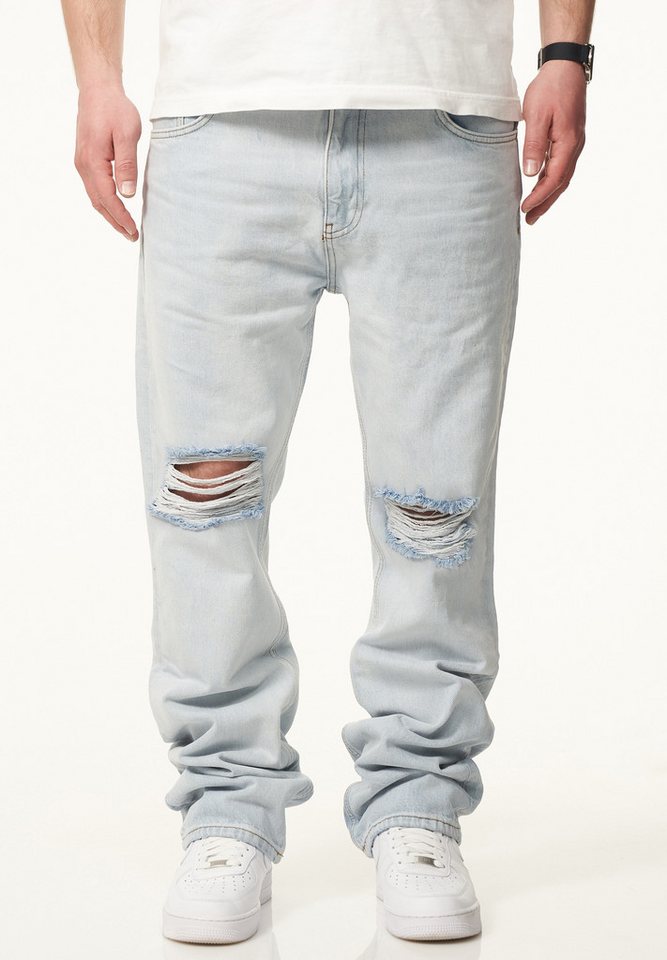 DAILY COTTON Straight-Jeans DCPARADERA Herren Lange Hose Jeans Ripped Straight-Fit von DAILY COTTON