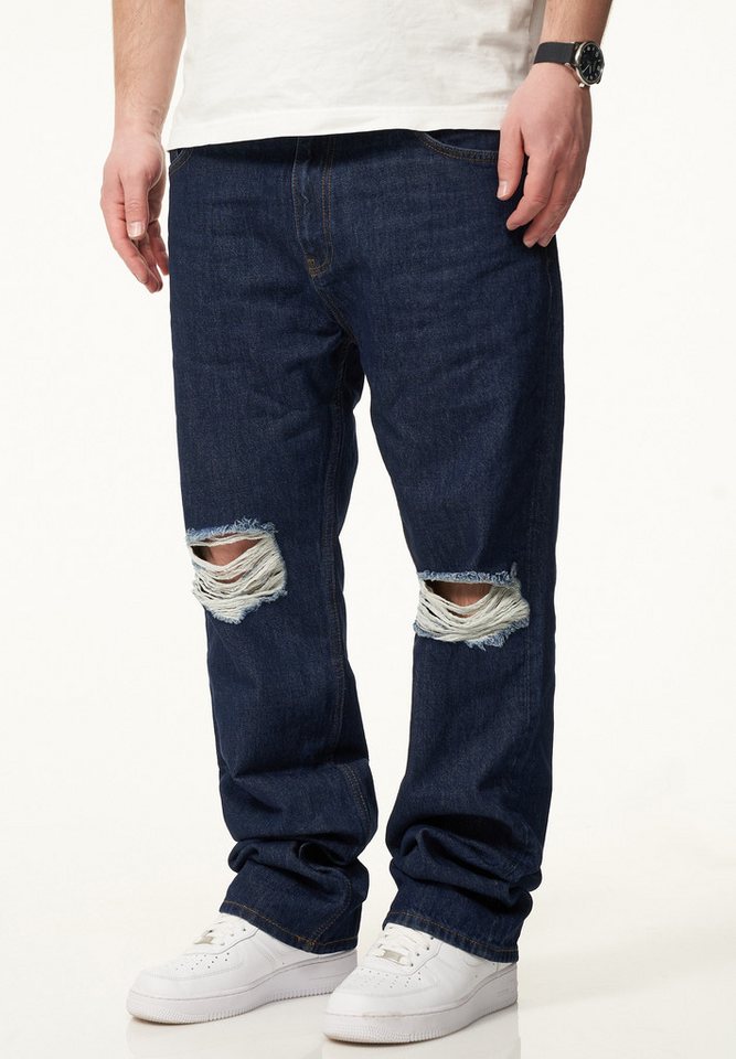 DAILY COTTON Straight-Jeans DCPARADERA Herren Lange Hose Jeans Ripped Straight-Fit von DAILY COTTON