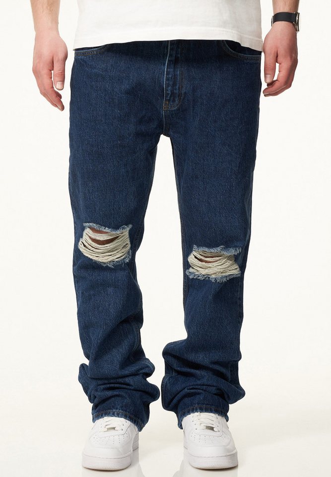 DAILY COTTON Straight-Jeans DCPARADERA Herren Lange Hose Jeans Ripped Straight-Fit von DAILY COTTON