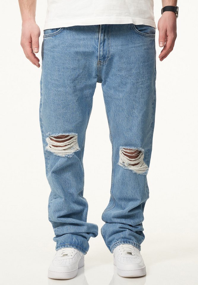 DAILY COTTON Straight-Jeans DCPARADERA Herren Lange Hose Jeans Ripped Straight-Fit von DAILY COTTON