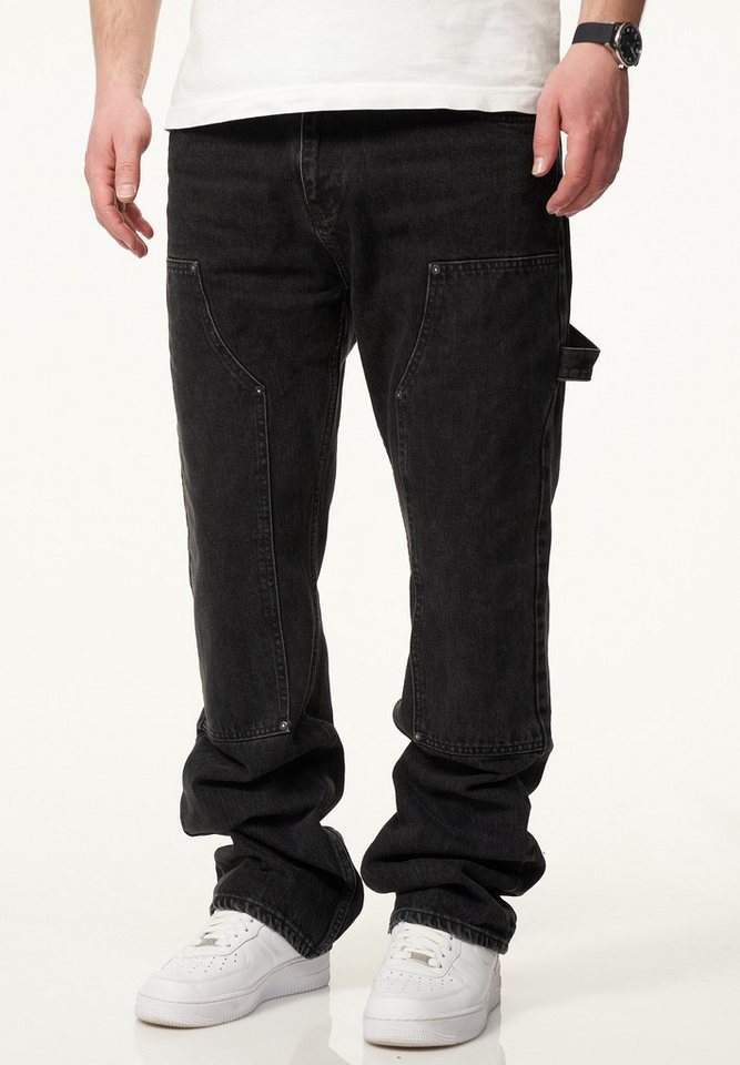 DAILY COTTON Straight-Jeans DCPONTON Herren Lange Carpenter Hose Jeans Straight-Fit Loose-Fit von DAILY COTTON