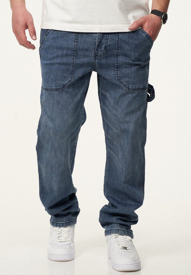 DAILY COTTON Straight-Jeans Hose im Carpenter-Stil - Regular-Fit Workwear Herren Freizeithose Denim Stoffhose - Pants von DAILY COTTON