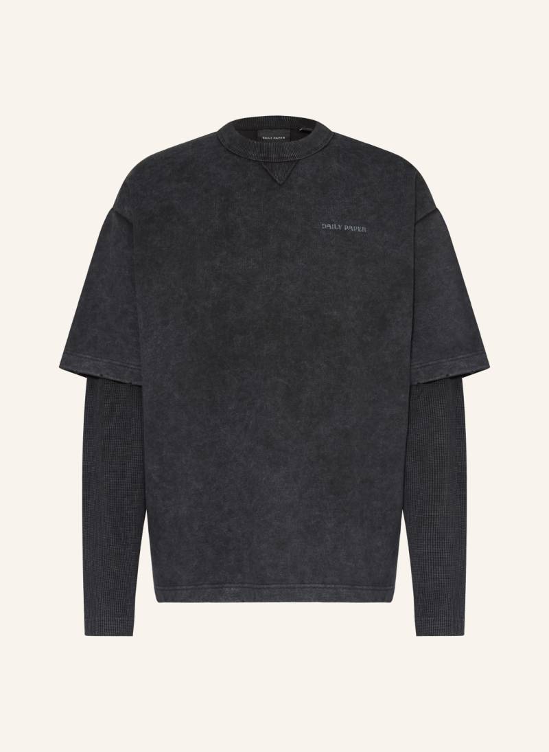 Daily Paper Sweatshirt Im Materialmix schwarz von DAILY PAPER