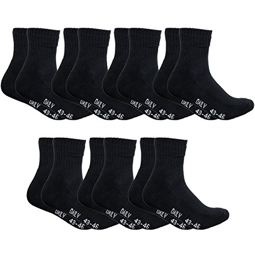 DAILYSOXX Herren Short Crew Socken 7er 14er oder 21er Pack Schwarz Everyday Sport Performance Kurz Tennissocken mit Frotteesohle Baumwolle 39-42 43-46 47-49, Größe:47-49, Farbe:Schwarz - 7er Pack DAILYSOXX Herren Short Crew Socken 7er 14er oder 21er Pack Schwarz Everyday Sport Performance Kurz Tennissocken mit Frotteesohle Baumwolle 39-42 43-46 47-49, Größe:47-49, Farbe:Schwarz - 7er Pack von DAILYSOXX