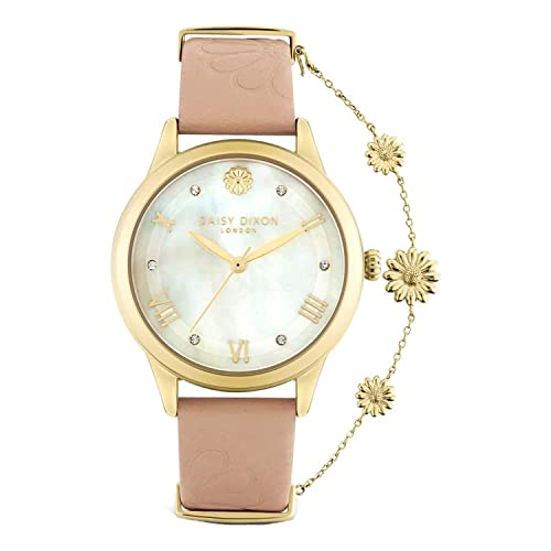 Daisy Dixon Damen Analog Quarz Uhr mit Leder Armband DD104PG von Daisy Dixon