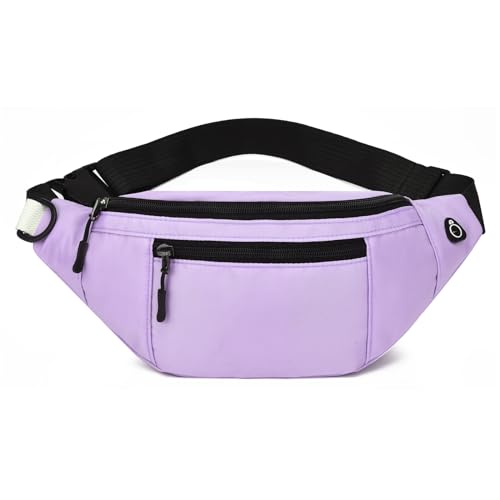 DAITET Große Umhängetasche für Damen und Herren, Hüfttasche für Outdoor, Workout, Reisen, Freizeit, Laufen, Wandern, Radfahren, einfach zu tragen mit jedem Handy (lila), Loop Purple von DAITET