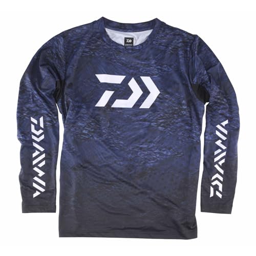 DAIWA Angeln Atmungsaktiv Sonnenschutz Hi Performance Langarm T-Shirt D-VEC Navy von DAIWA