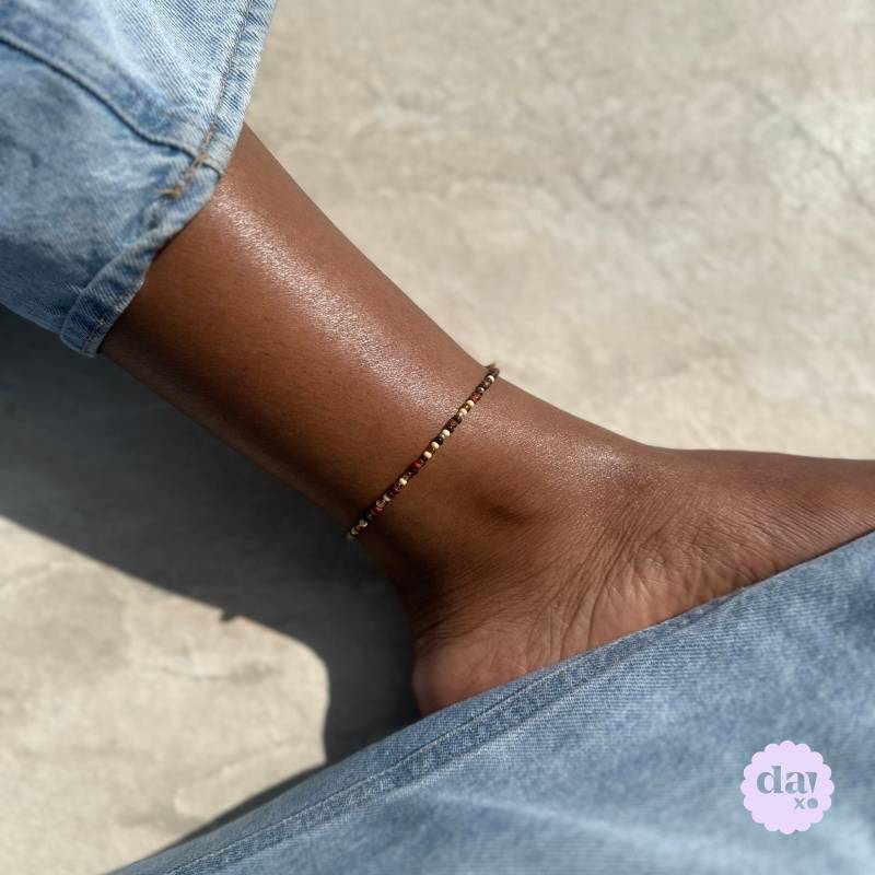 Neutral Perle Perlen Fußkettchen Boho Strand Ankle Armband von DAIXO