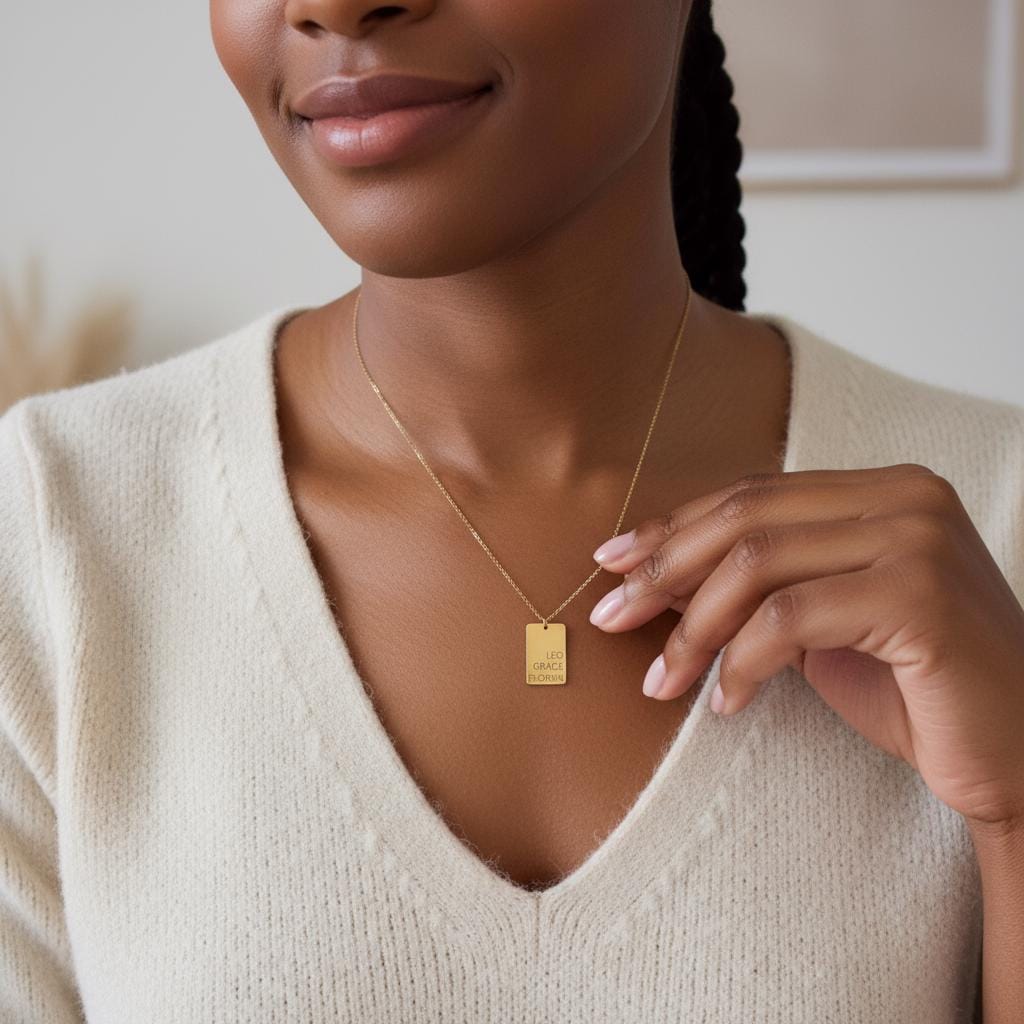 Personalisierte Namenskette Gold/Silber | Gravierte Wunschname-Halskette Perfektes Schmuck-Geschenk Für Mama, Geburtstag, Muttertag Freunde von DAIXO