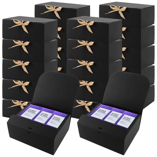 DAJAVE 20 Stück Geschenkbox mit Deckel, 25X20X10cm Schwarz Geschenkbox, Groß Schwarz Faltbare Gift Box Set, Wiederverwendbare Geschenkschachtel Geschenkkarton Verpackungsbox Geschenkverpackung Box DAJAVE 20 Stück Geschenkbox mit Deckel, 25X20X10cm Schwarz Geschenkbox, Groß Schwarz Faltbare Gift Box Set, Wiederverwendbare Geschenkschachtel Geschenkkarton Verpackungsbox Geschenkverpackung Box von DAJAVE